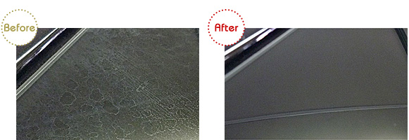ウィンドガラスウロコ取りbefore after